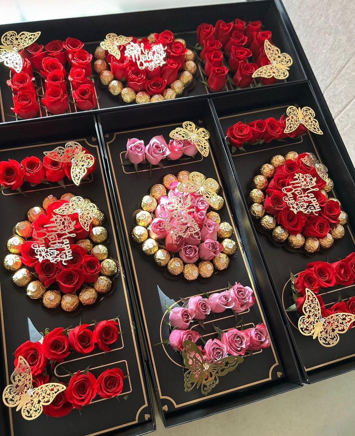 I Love You Box Pink Roses and Chocolates